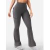imageYEOREO CoreFlex Women Workout Flare Leggings with Pockets Hidden Scrunch High Waisted Cargo Gym Yoga No Front Seam LeggingsDark Grey