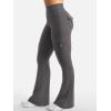 imageYEOREO CoreFlex Women Workout Flare Leggings with Pockets Hidden Scrunch High Waisted Cargo Gym Yoga No Front Seam LeggingsDark Grey