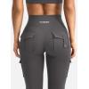 imageYEOREO CoreFlex Women Workout Flare Leggings with Pockets Hidden Scrunch High Waisted Cargo Gym Yoga No Front Seam LeggingsDark Grey