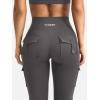 imageYEOREO CoreFlex Women Workout Flare Leggings with Pockets Hidden Scrunch High Waisted Cargo Gym Yoga No Front Seam LeggingsDark Grey