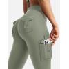 imageYEOREO CoreFlex Women Workout Flare Leggings with Pockets Hidden Scrunch High Waisted Cargo Gym Yoga No Front Seam LeggingsLight Army Green