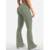 imageYEOREO CoreFlex Women Workout Flare Leggings with Pockets Hidden Scrunch High Waisted Cargo Gym Yoga No Front Seam LeggingsLight Army Green