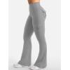 imageYEOREO CoreFlex Women Workout Flare Leggings with Pockets Hidden Scrunch High Waisted Cargo Gym Yoga No Front Seam LeggingsLight Grey