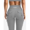 imageYEOREO CoreFlex Women Workout Flare Leggings with Pockets Hidden Scrunch High Waisted Cargo Gym Yoga No Front Seam LeggingsLight Grey