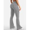 imageYEOREO CoreFlex Women Workout Flare Leggings with Pockets Hidden Scrunch High Waisted Cargo Gym Yoga No Front Seam LeggingsLight Grey