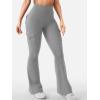 imageYEOREO CoreFlex Women Workout Flare Leggings with Pockets Hidden Scrunch High Waisted Cargo Gym Yoga No Front Seam LeggingsLight Grey