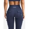 imageYEOREO CoreFlex Women Workout Flare Leggings with Pockets Hidden Scrunch High Waisted Cargo Gym Yoga No Front Seam LeggingsNavy