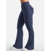 imageYEOREO CoreFlex Women Workout Flare Leggings with Pockets Hidden Scrunch High Waisted Cargo Gym Yoga No Front Seam LeggingsNavy