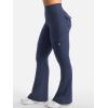 imageYEOREO CoreFlex Women Workout Flare Leggings with Pockets Hidden Scrunch High Waisted Cargo Gym Yoga No Front Seam LeggingsNavy