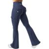 imageYEOREO CoreFlex Women Workout Flare Leggings with Pockets Hidden Scrunch High Waisted Cargo Gym Yoga No Front Seam LeggingsNavy