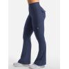 imageYEOREO CoreFlex Women Workout Flare Leggings with Pockets Hidden Scrunch High Waisted Cargo Gym Yoga No Front Seam LeggingsNavy