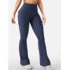 imageYEOREO CoreFlex Women Workout Flare Leggings with Pockets Hidden Scrunch High Waisted Cargo Gym Yoga No Front Seam LeggingsNavy