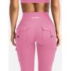 imageYEOREO CoreFlex Women Workout Flare Leggings with Pockets Hidden Scrunch High Waisted Cargo Gym Yoga No Front Seam LeggingsPink