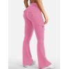 imageYEOREO CoreFlex Women Workout Flare Leggings with Pockets Hidden Scrunch High Waisted Cargo Gym Yoga No Front Seam LeggingsPink