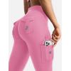 imageYEOREO CoreFlex Women Workout Flare Leggings with Pockets Hidden Scrunch High Waisted Cargo Gym Yoga No Front Seam LeggingsPink