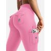 imageYEOREO CoreFlex Women Workout Flare Leggings with Pockets Hidden Scrunch High Waisted Cargo Gym Yoga No Front Seam LeggingsPink