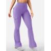 imageYEOREO CoreFlex Women Workout Flare Leggings with Pockets Hidden Scrunch High Waisted Cargo Gym Yoga No Front Seam LeggingsPurple