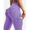 imageYEOREO CoreFlex Women Workout Flare Leggings with Pockets Hidden Scrunch High Waisted Cargo Gym Yoga No Front Seam LeggingsPurple