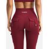 imageYEOREO CoreFlex Women Workout Flare Leggings with Pockets Hidden Scrunch High Waisted Cargo Gym Yoga No Front Seam LeggingsWine