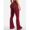 imageYEOREO CoreFlex Women Workout Flare Leggings with Pockets Hidden Scrunch High Waisted Cargo Gym Yoga No Front Seam LeggingsWine