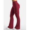 imageYEOREO CoreFlex Women Workout Flare Leggings with Pockets Hidden Scrunch High Waisted Cargo Gym Yoga No Front Seam LeggingsWine