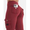 imageYEOREO CoreFlex Workout Cargo Leggings with Pockets for Women Hidden Scrunch Butt Lifting Leggings Gym Yoga PantsAnkela Red