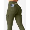 imageYEOREO CoreFlex Workout Cargo Leggings with Pockets for Women Hidden Scrunch Butt Lifting Leggings Gym Yoga PantsArmy Green