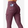 imageYEOREO CoreFlex Workout Cargo Leggings with Pockets for Women Hidden Scrunch Butt Lifting Leggings Gym Yoga PantsBlack Cherry