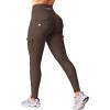 imageYEOREO CoreFlex Workout Cargo Leggings with Pockets for Women Hidden Scrunch Butt Lifting Leggings Gym Yoga PantsChocolate