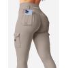 imageYEOREO CoreFlex Workout Cargo Leggings with Pockets for Women Hidden Scrunch Butt Lifting Leggings Gym Yoga PantsCoffee Grey