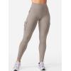 imageYEOREO CoreFlex Workout Cargo Leggings with Pockets for Women Hidden Scrunch Butt Lifting Leggings Gym Yoga PantsCoffee Grey