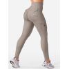 imageYEOREO CoreFlex Workout Cargo Leggings with Pockets for Women Hidden Scrunch Butt Lifting Leggings Gym Yoga PantsCoffee Grey