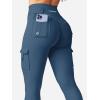 imageYEOREO CoreFlex Workout Cargo Leggings with Pockets for Women Hidden Scrunch Butt Lifting Leggings Gym Yoga PantsDark Blue