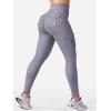 imageYEOREO CoreFlex Workout Cargo Leggings with Pockets for Women Hidden Scrunch Butt Lifting Leggings Gym Yoga PantsGrey Blue