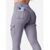 imageYEOREO CoreFlex Workout Cargo Leggings with Pockets for Women Hidden Scrunch Butt Lifting Leggings Gym Yoga PantsGrey Blue