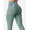 imageYEOREO CoreFlex Workout Cargo Leggings with Pockets for Women Hidden Scrunch Butt Lifting Leggings Gym Yoga PantsGrey Green
