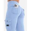 imageYEOREO CoreFlex Workout Cargo Leggings with Pockets for Women Hidden Scrunch Butt Lifting Leggings Gym Yoga PantsLight Blue