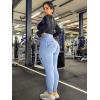 imageYEOREO CoreFlex Workout Cargo Leggings with Pockets for Women Hidden Scrunch Butt Lifting Leggings Gym Yoga PantsLight Blue