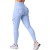 imageYEOREO CoreFlex Workout Cargo Leggings with Pockets for Women Hidden Scrunch Butt Lifting Leggings Gym Yoga PantsLight Blue