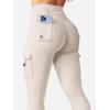 imageYEOREO CoreFlex Workout Cargo Leggings with Pockets for Women Hidden Scrunch Butt Lifting Leggings Gym Yoga PantsLight Khaki
