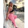 imageYEOREO CoreFlex Workout Cargo Leggings with Pockets for Women Hidden Scrunch Butt Lifting Leggings Gym Yoga PantsPink