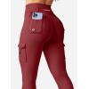imageYEOREO CoreFlex Workout Cargo Leggings with Pockets for Women Hidden Scrunch Butt Lifting Leggings Gym Yoga PantsRed