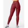 imageYEOREO CoreFlex Workout Cargo Leggings with Pockets for Women Hidden Scrunch Butt Lifting Leggings Gym Yoga PantsRed