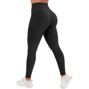 imageYEOREO Seamless Workout Leggings for Women Tummy Control Butt Lifting Gym Leggings Camili Impact High Waisted Yoga PantsBlack