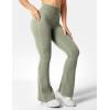 imageYEOREO Flare Leggings for Women Lynnie Bell Bottom Yoga Pants High Waisted Tummy Control Bootcut Workout LeggingsBean Green