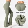 imageYEOREO Flare Leggings for Women Lynnie Bell Bottom Yoga Pants High Waisted Tummy Control Bootcut Workout LeggingsBean Green