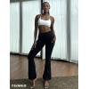 imageYEOREO Flare Leggings for Women Lynnie Bell Bottom Yoga Pants High Waisted Tummy Control Bootcut Workout LeggingsBlack
