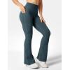 imageYEOREO Flare Leggings for Women Lynnie Bell Bottom Yoga Pants High Waisted Tummy Control Bootcut Workout LeggingsBlue Green