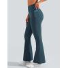 imageYEOREO Flare Leggings for Women Lynnie Bell Bottom Yoga Pants High Waisted Tummy Control Bootcut Workout LeggingsBlue Green
