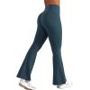imageYEOREO Flare Leggings for Women Lynnie Bell Bottom Yoga Pants High Waisted Tummy Control Bootcut Workout LeggingsBlue Green